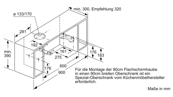 Junker Flachschirm-Dunstabzugshaube JD39AE51