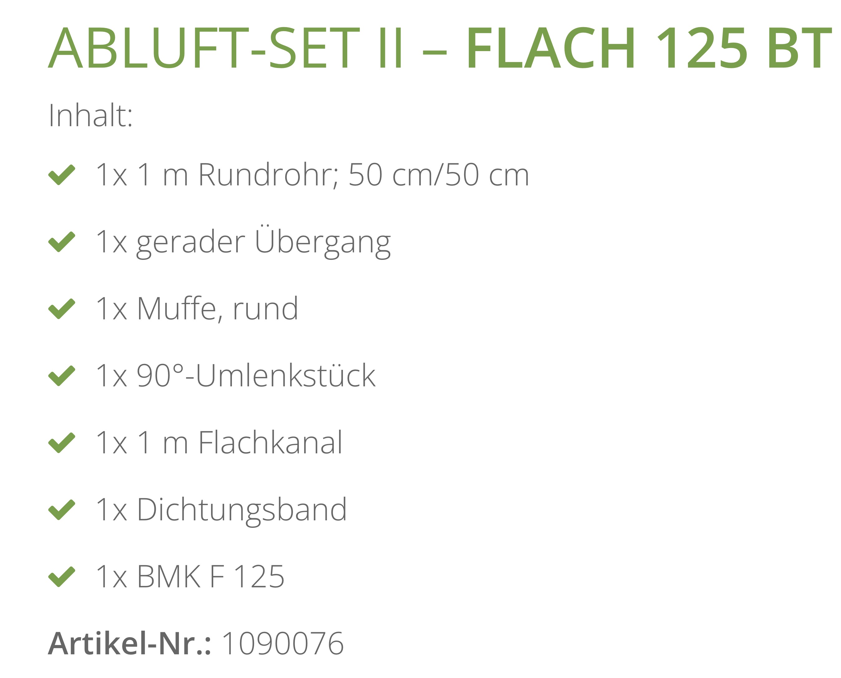 Berbel Abluft-Set II Flach 125 bT 1090076