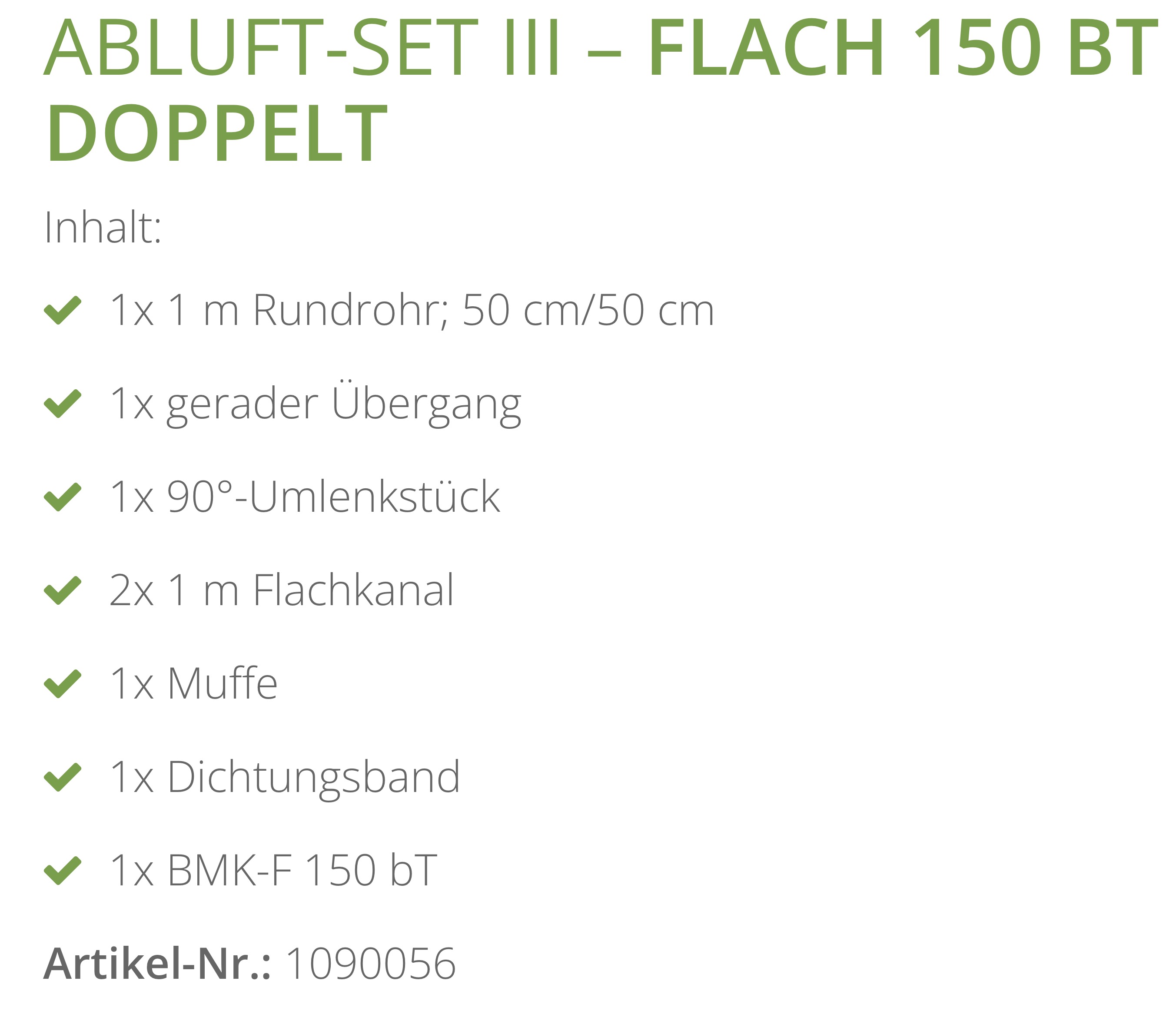 Berbel Abluftset III Flach 150 bT 1090056