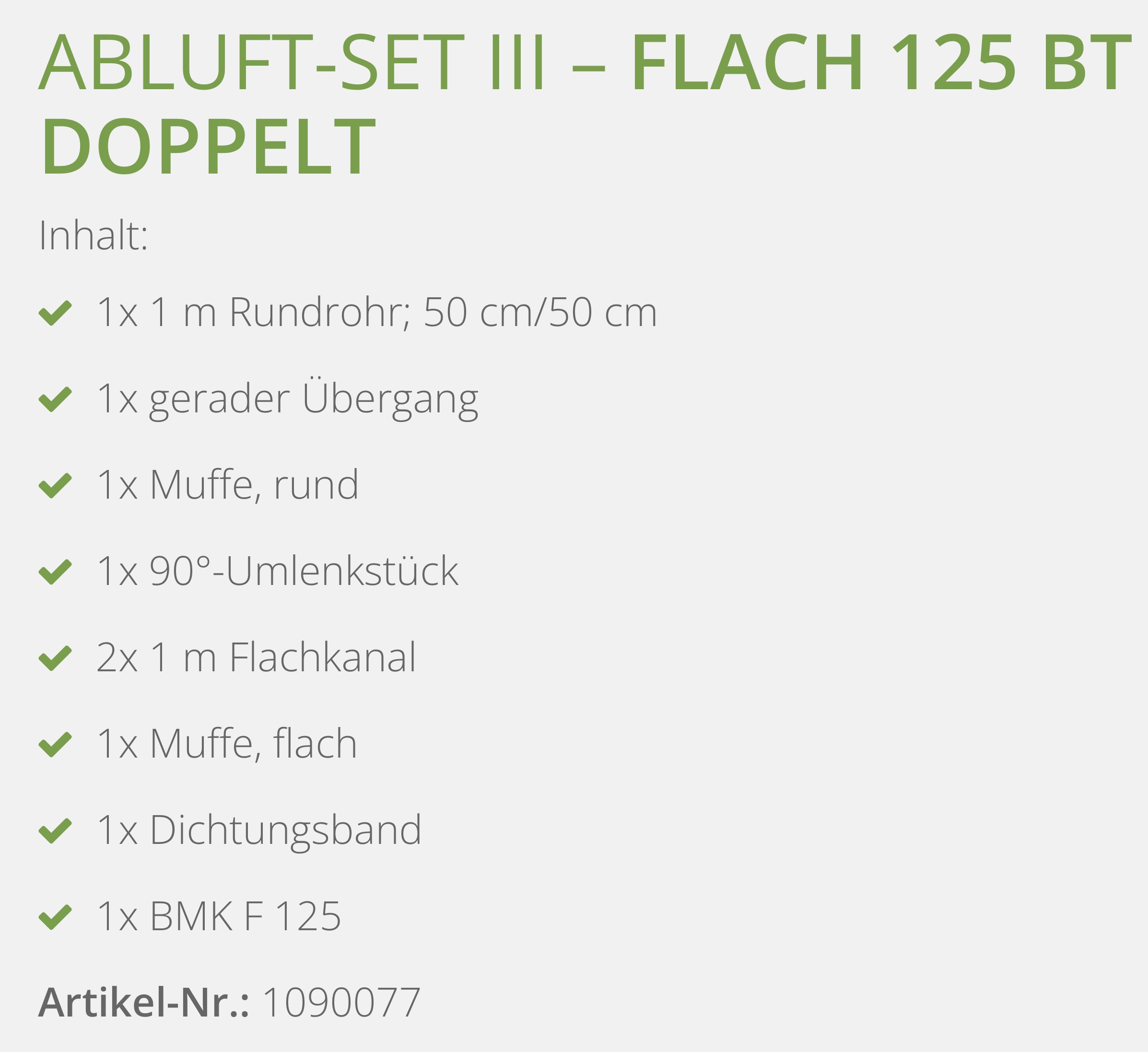 Berbel Abluft-Set III Flach 125 bT 1090077